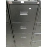 Office World black metal four drawer filing cabinet (unlocked no key)