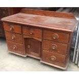 Victorian pine kitchen sideboard with seven drawers and a small cupboard 114 cm x 70 cm