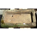 A shallow stone sink 80 x 48 x 7cm deep