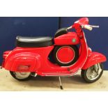 A RARE COLLECTORS SCOOTER VESPA 1966 SS90 SUPER SPRINT SCOOTER - petrol - red Reg No UCA 474D The