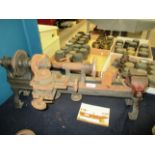 Two items - small manual modellers lathe and small precision vice