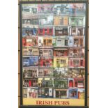 Two framed posters, Irish Pubs and Irish Doors, each 85cm x 52cm.