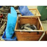 Contents to pallet - two tea chests and quantity rope, straps etc.