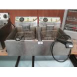An ACE stainless steel double deep fat fryer - 240v