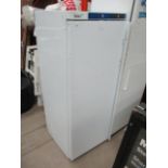 A Lec white upright commercial fridge