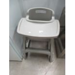 2 x Rubbermaid grey plastic baby high chairs