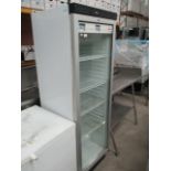 A Tefcold FS-1380 single door glass front bottle display chiller