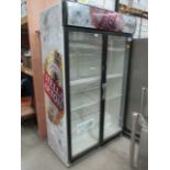 A Husky Stella Artois double glass door bottle display chiller