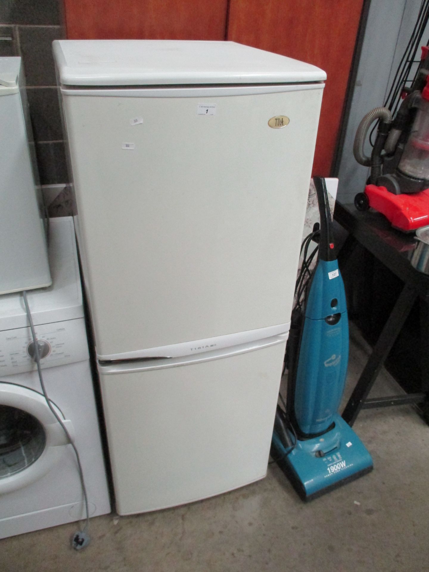 TDA white upright fridge/freezer