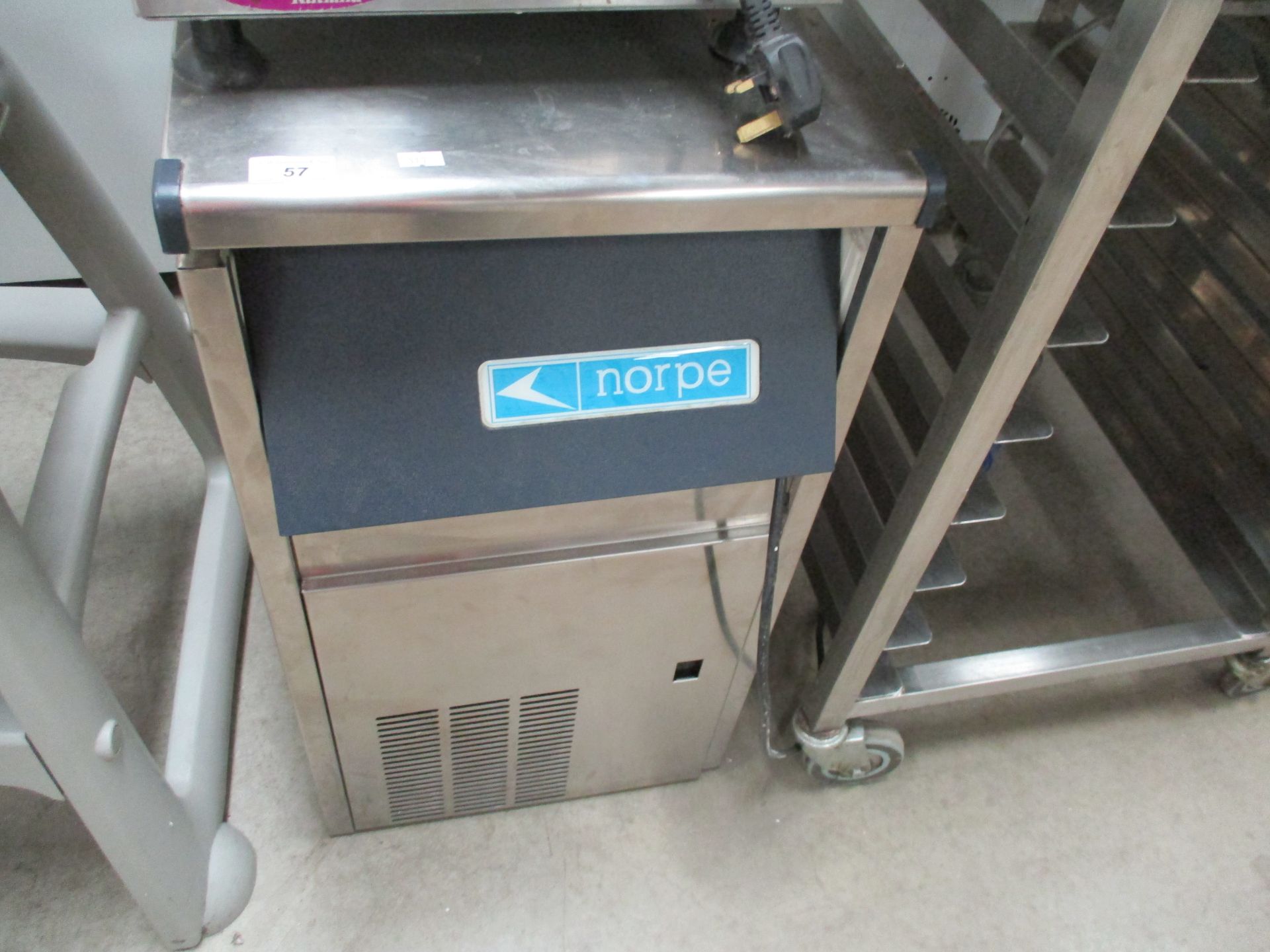 A Norpe stainless steel ice machine