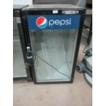 A Beverage Air single door glass front Pepsi bottle chiller