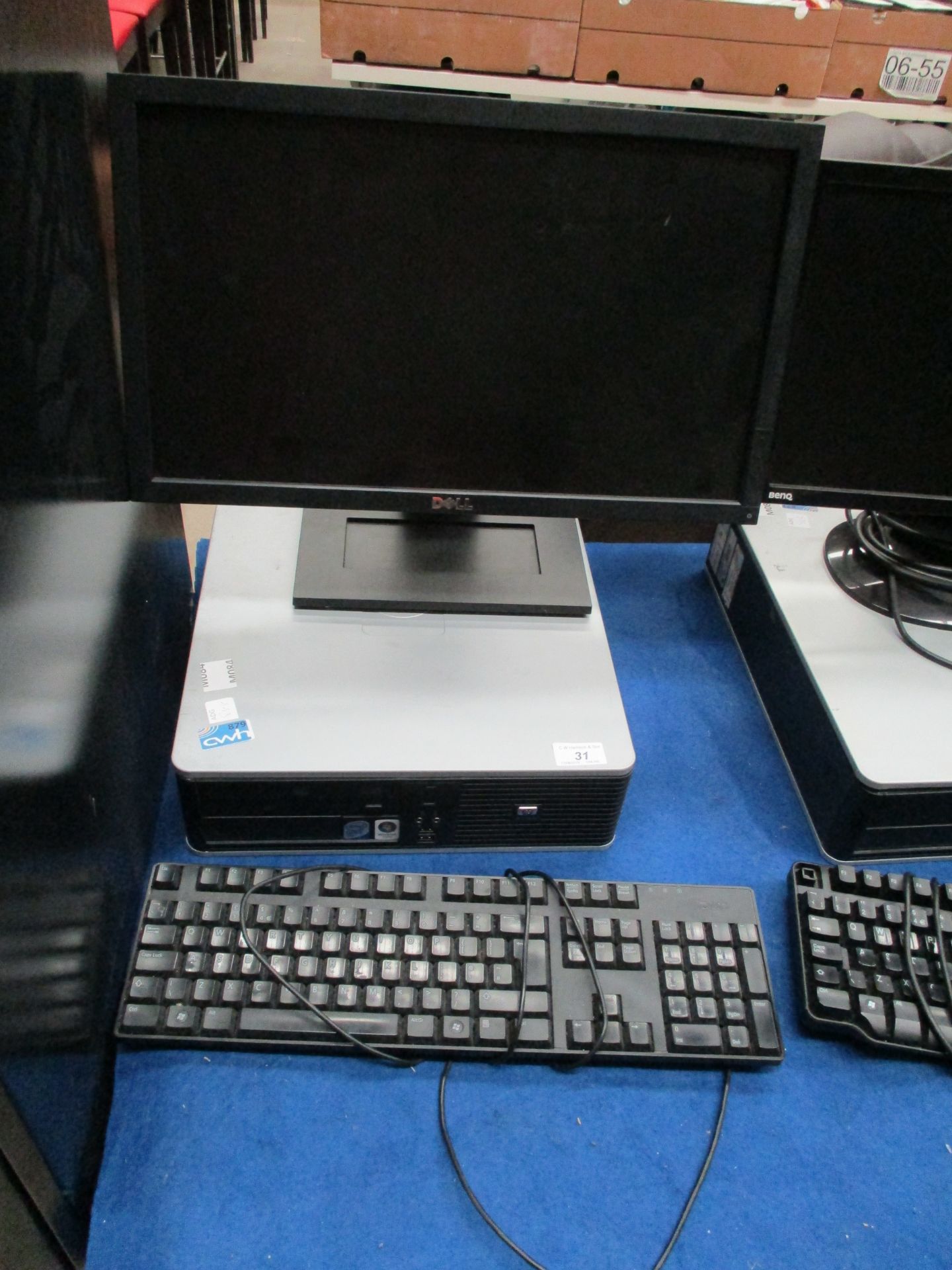 An HP Compaq computer - power lead, complete with a Dell 19" LCD monitor - power lead,