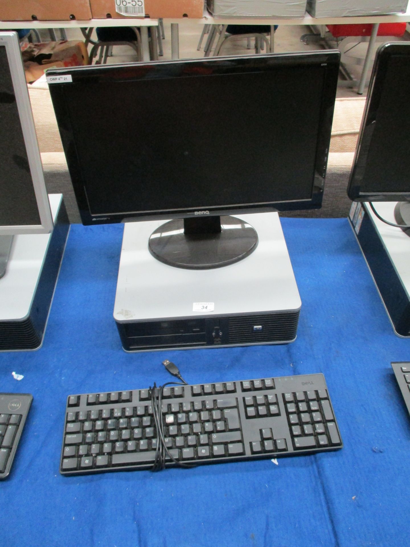 An HP Compaq computer - power lead, complete with a Benq 19" LCD monitor - power lead,