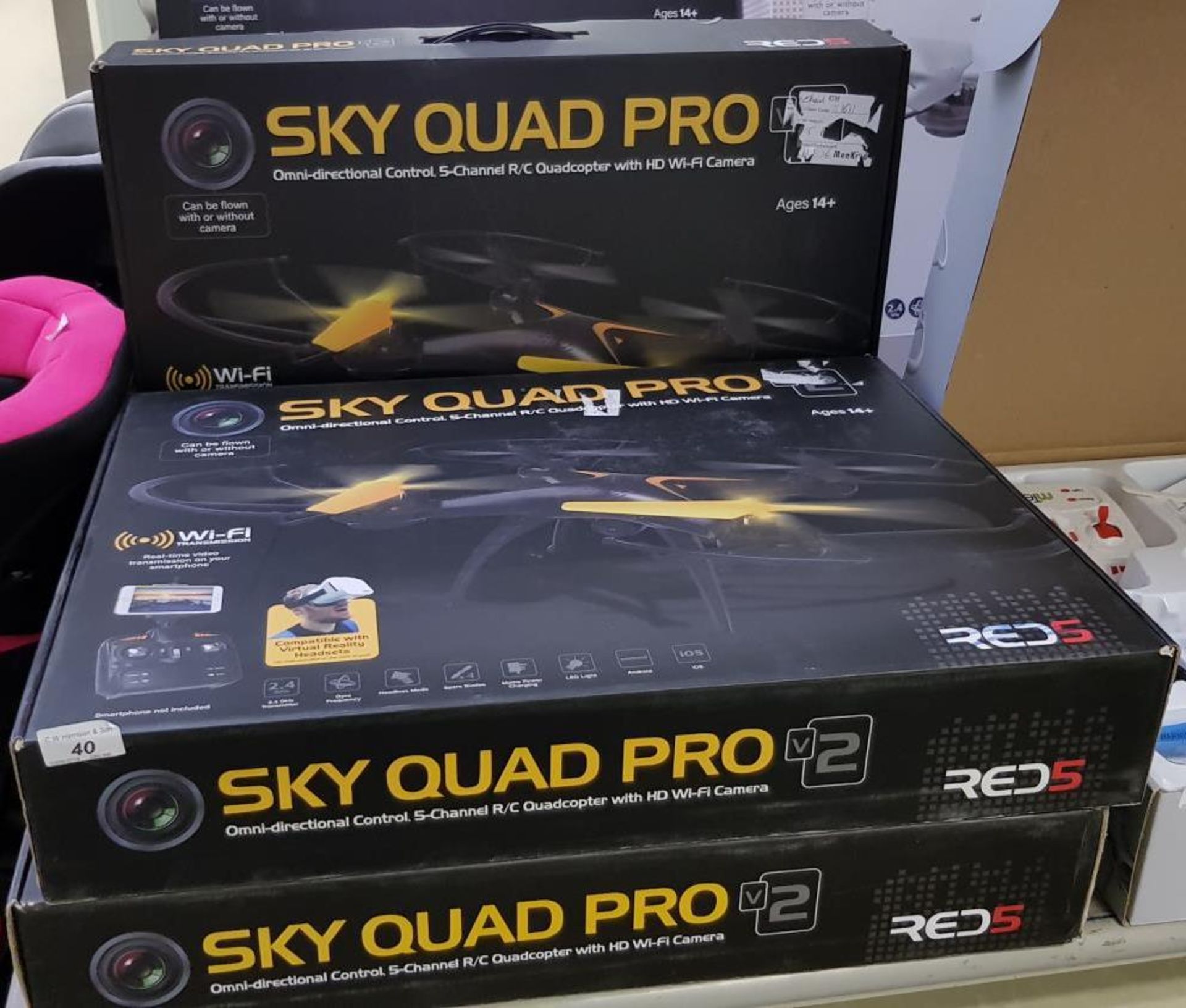 (3x) Sky Quad Pro V2 Drones – (as seen –