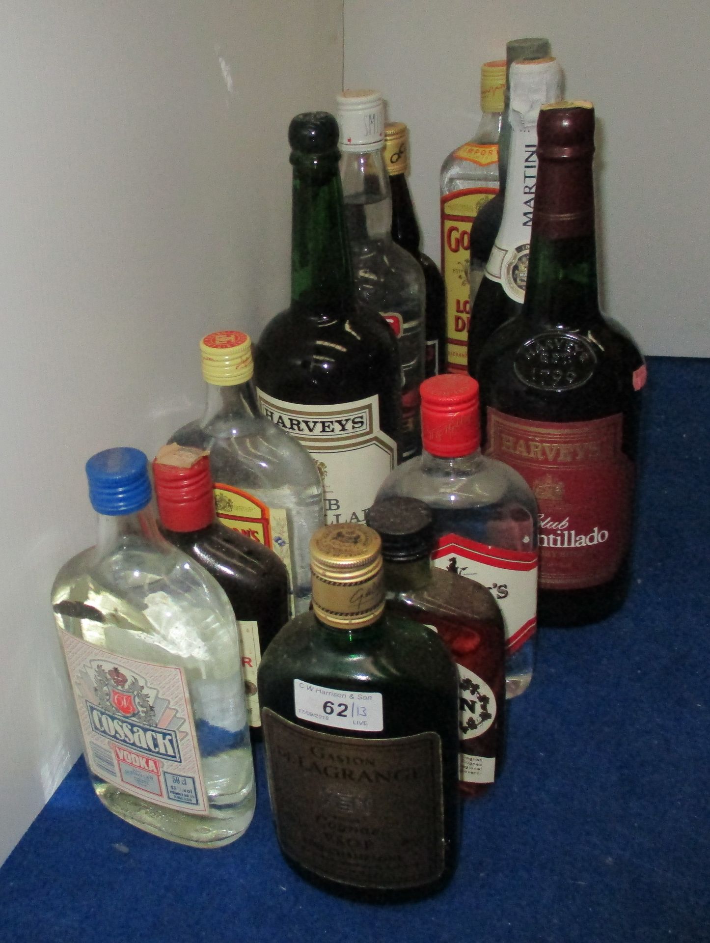 13 x various sized bottles of spirits and liqueurs including 1 litre bottle Gordon's Special London