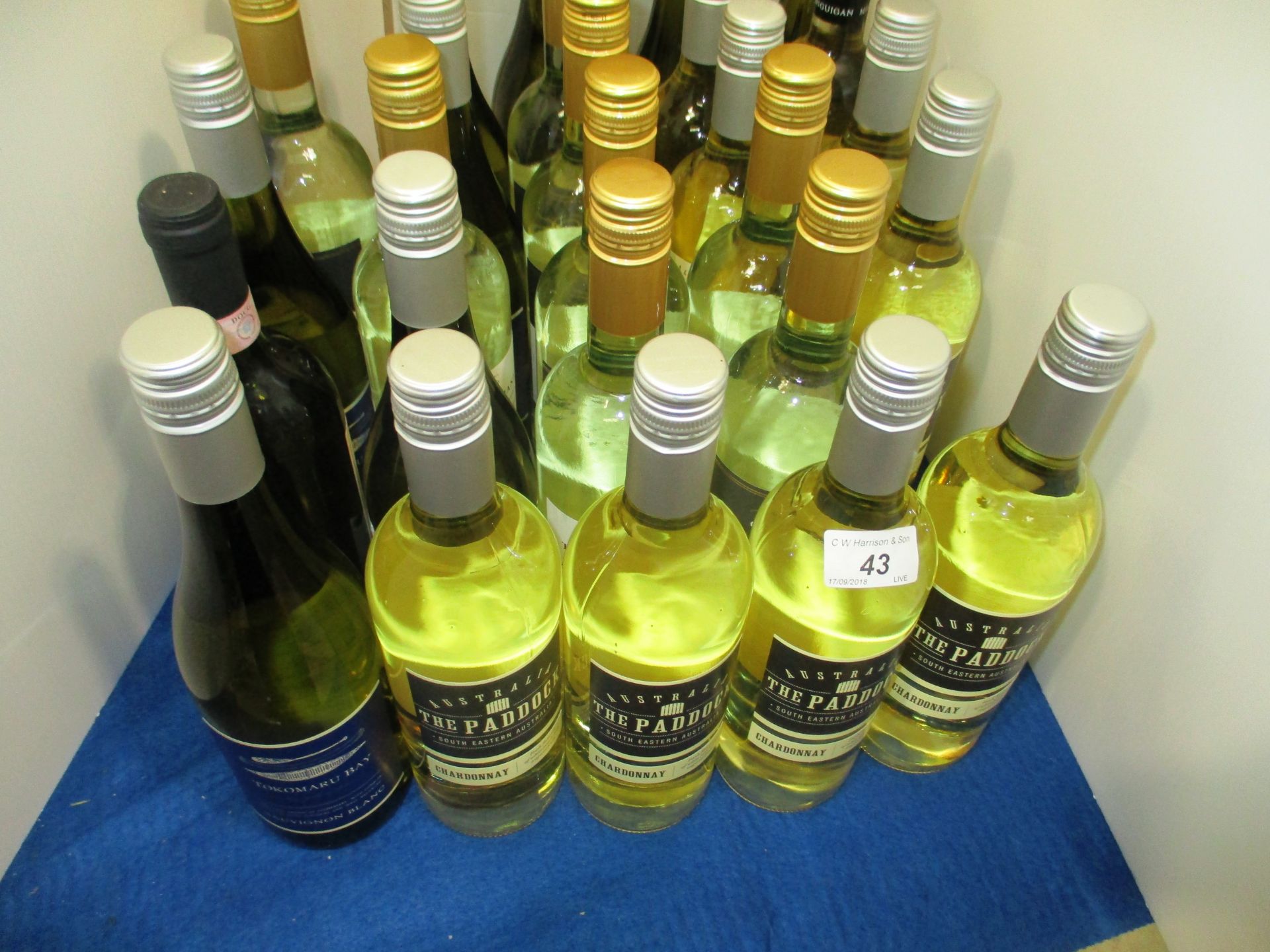 26 x 750ml/75cl bottles of assorted white wine - Paddock Australian Chardonnay,