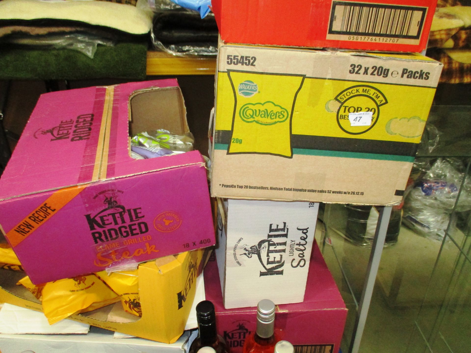 8 x part boxes of assorted crisps by Kettle, Walker's, etc.