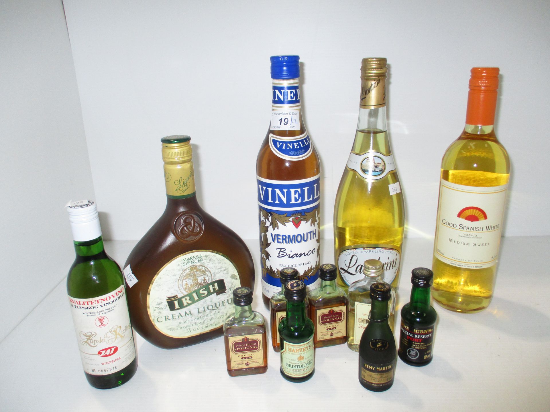 A mixed lot to include a 70cl bottle of M&S Irish cream liqueur,