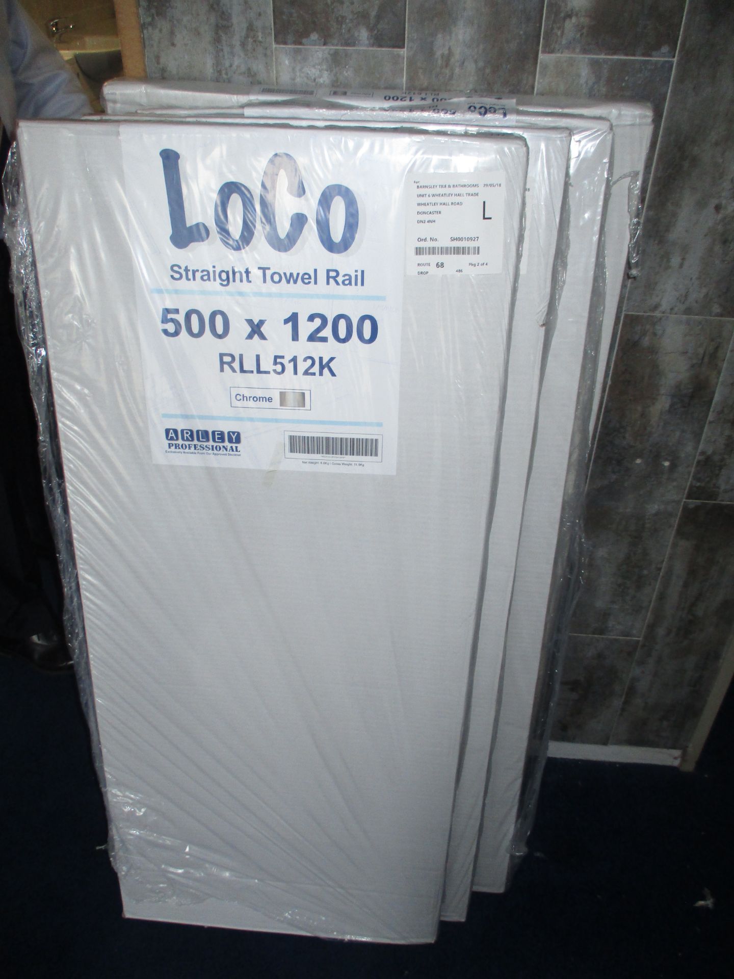 4 x Loco straight towel rails 500 x 1200 etc.