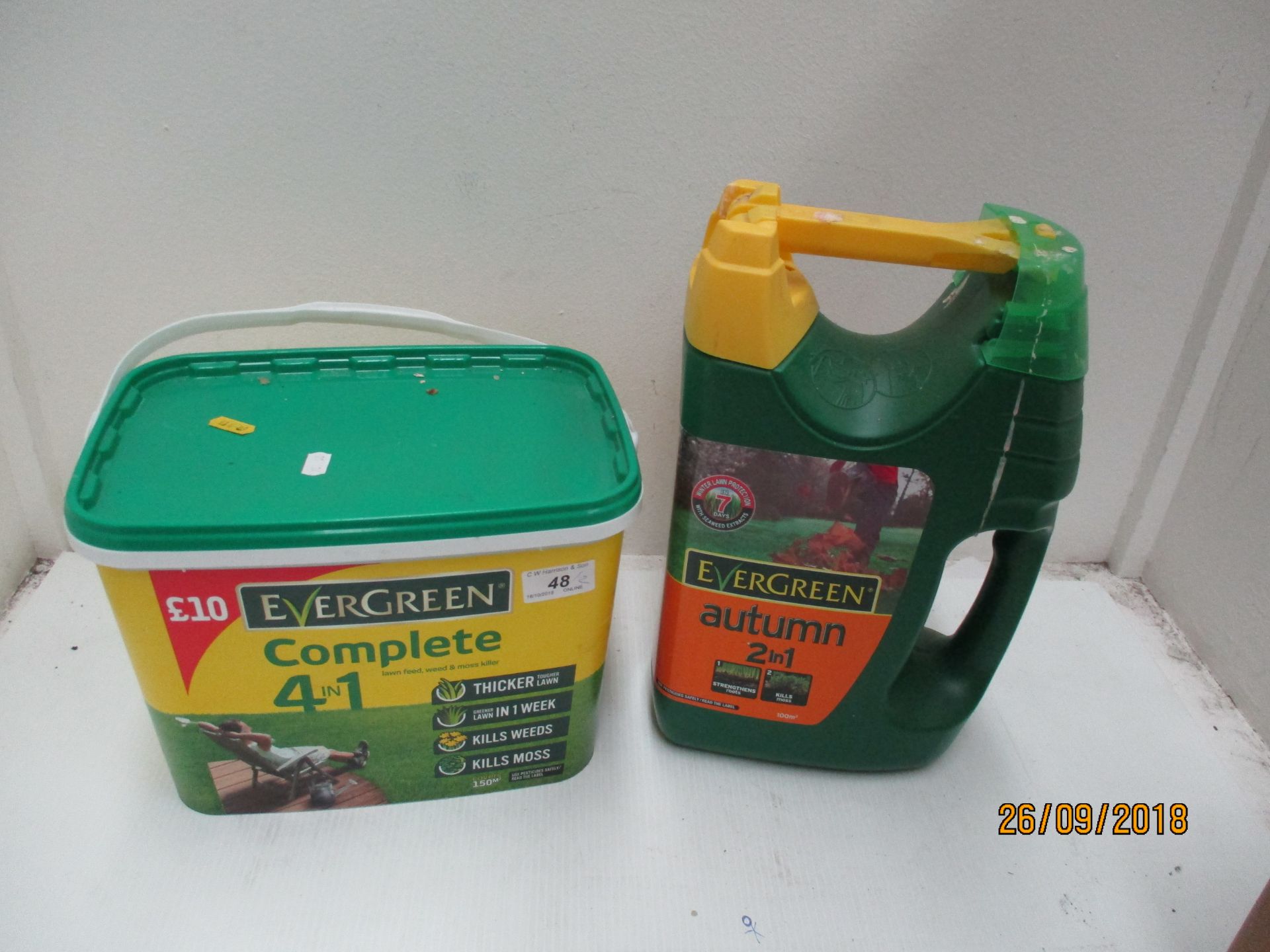 2 x items - 5.25kg Evergreen complete 4 in 1 lawn feed and a 3.