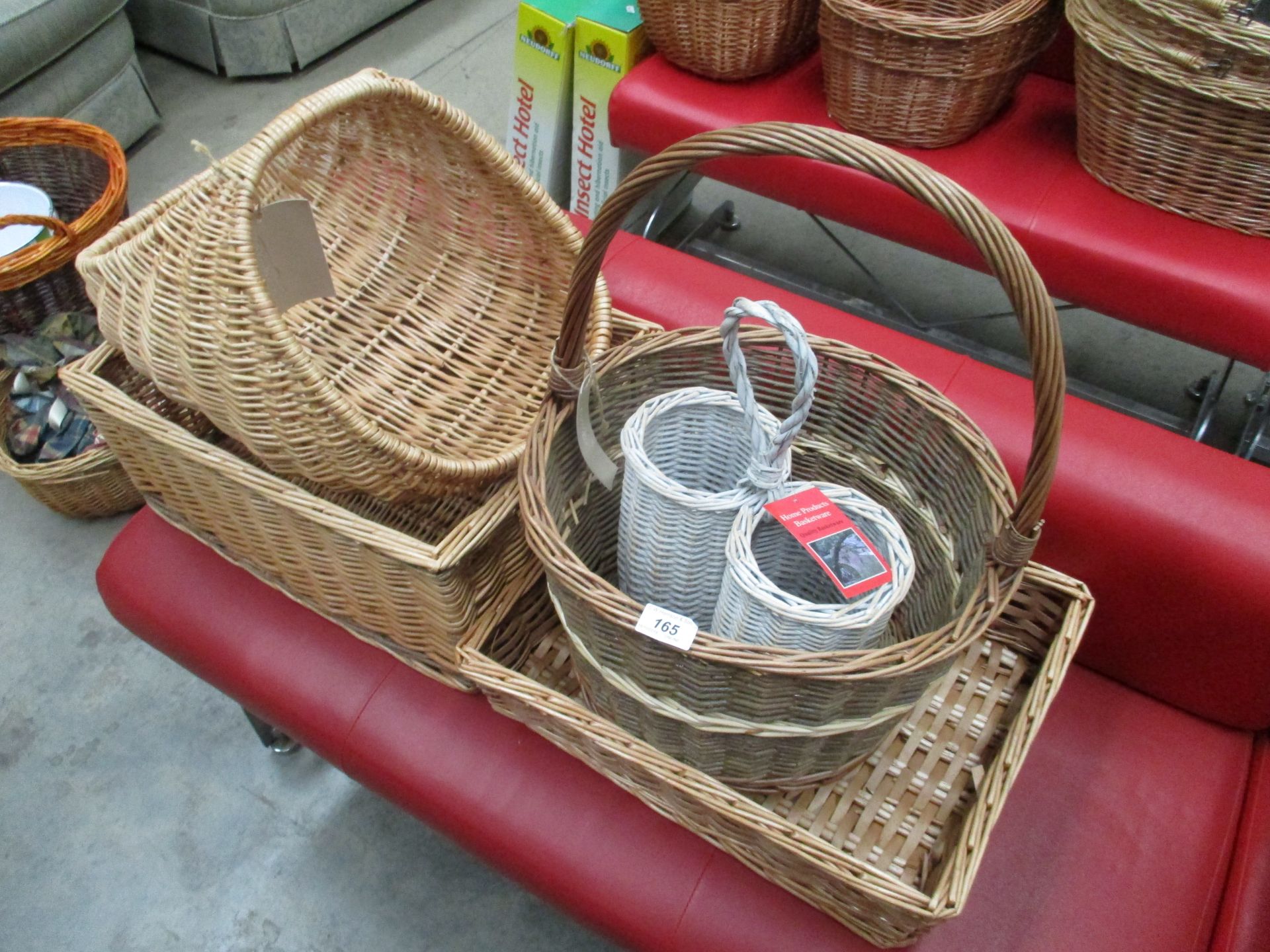 5 x assorted wicker baskets