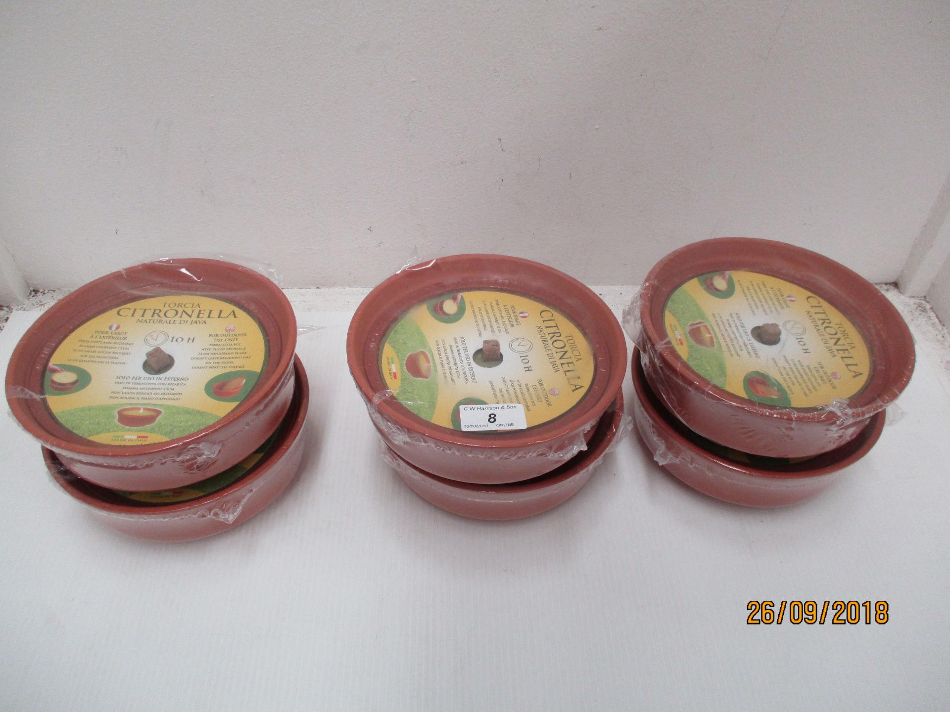 6 x Torcia Citronella outdoor candles in terracotta pots