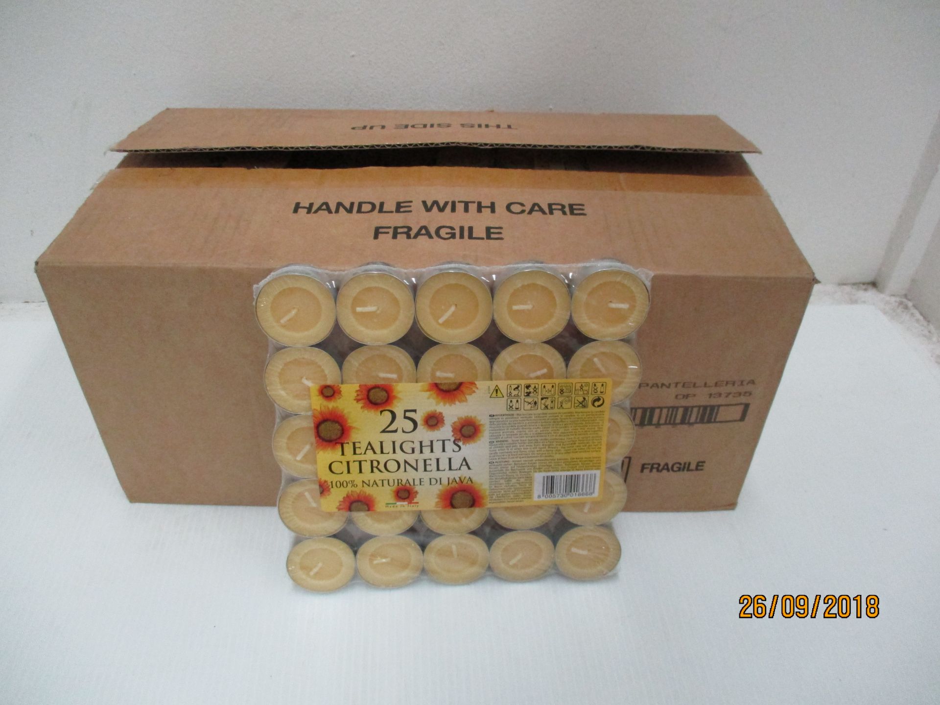 20 x packs of 25 100% Naturale Di Java citronella tealights (1 outer box)