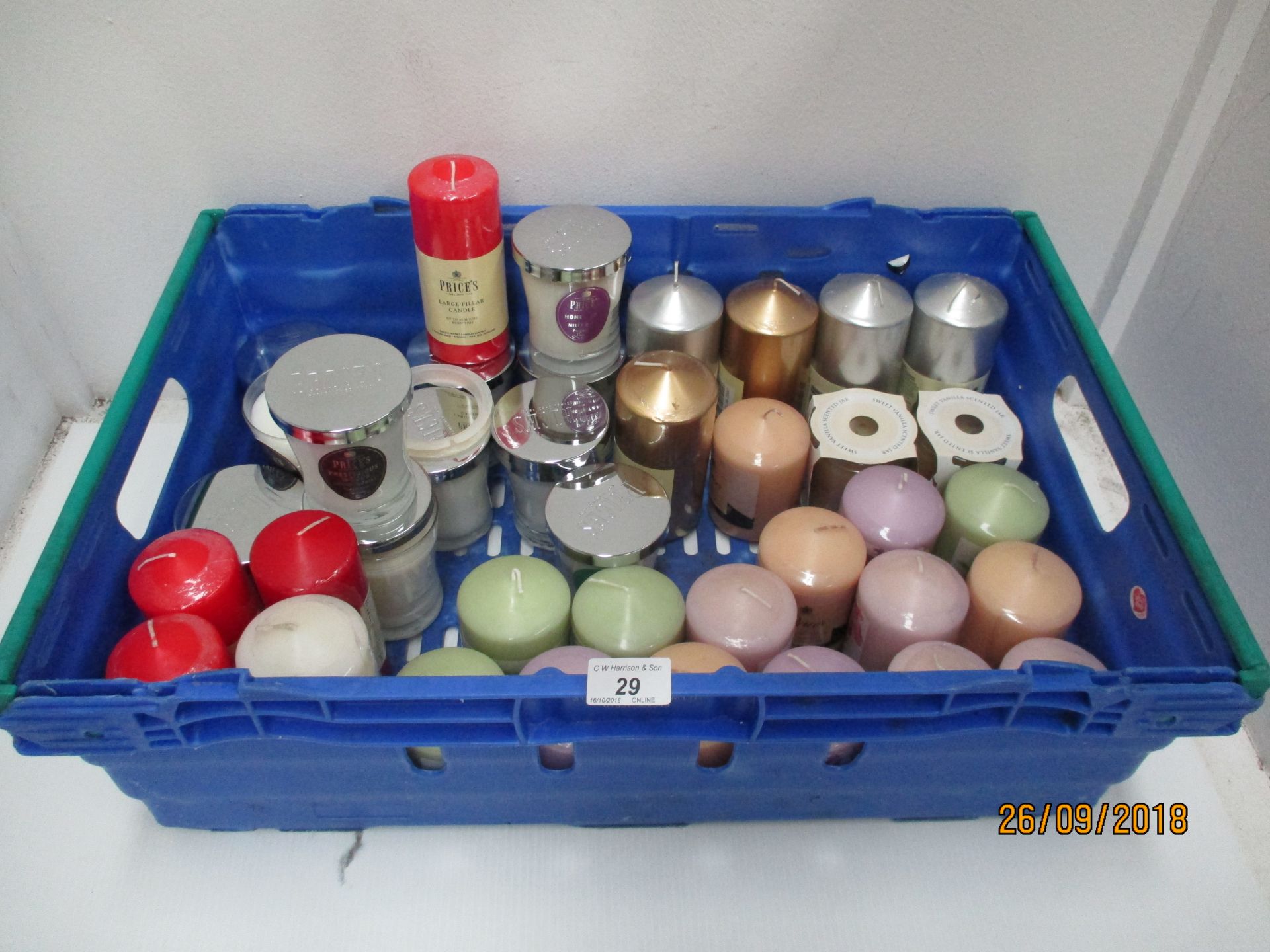 38 x assorted Price's candles
