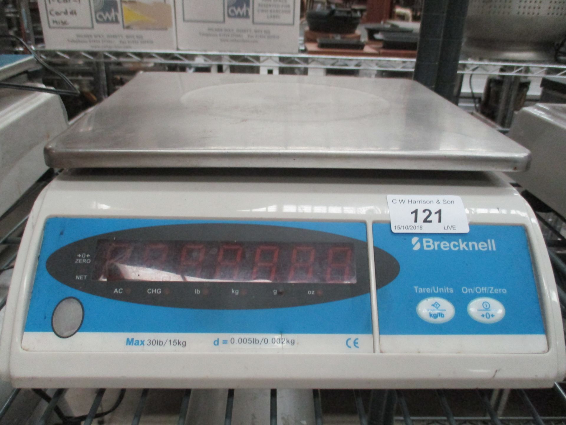Brecknell model 405 digital scales cap. 15 kg x 0.