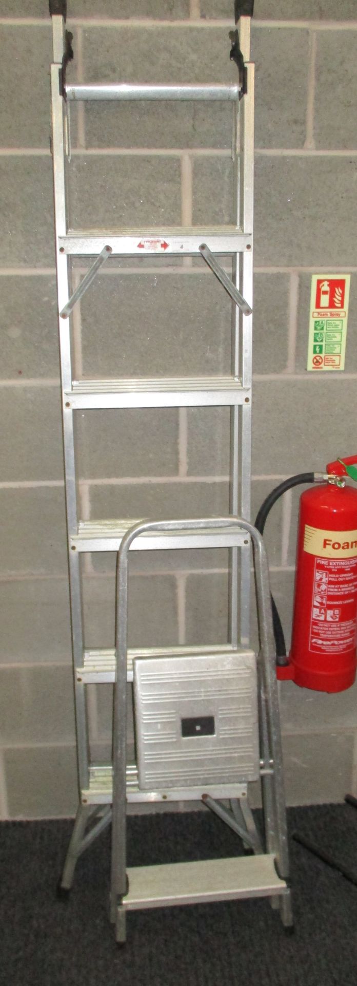 A set of Beldray aluminium 3 way ladders and a small step ladder (2)