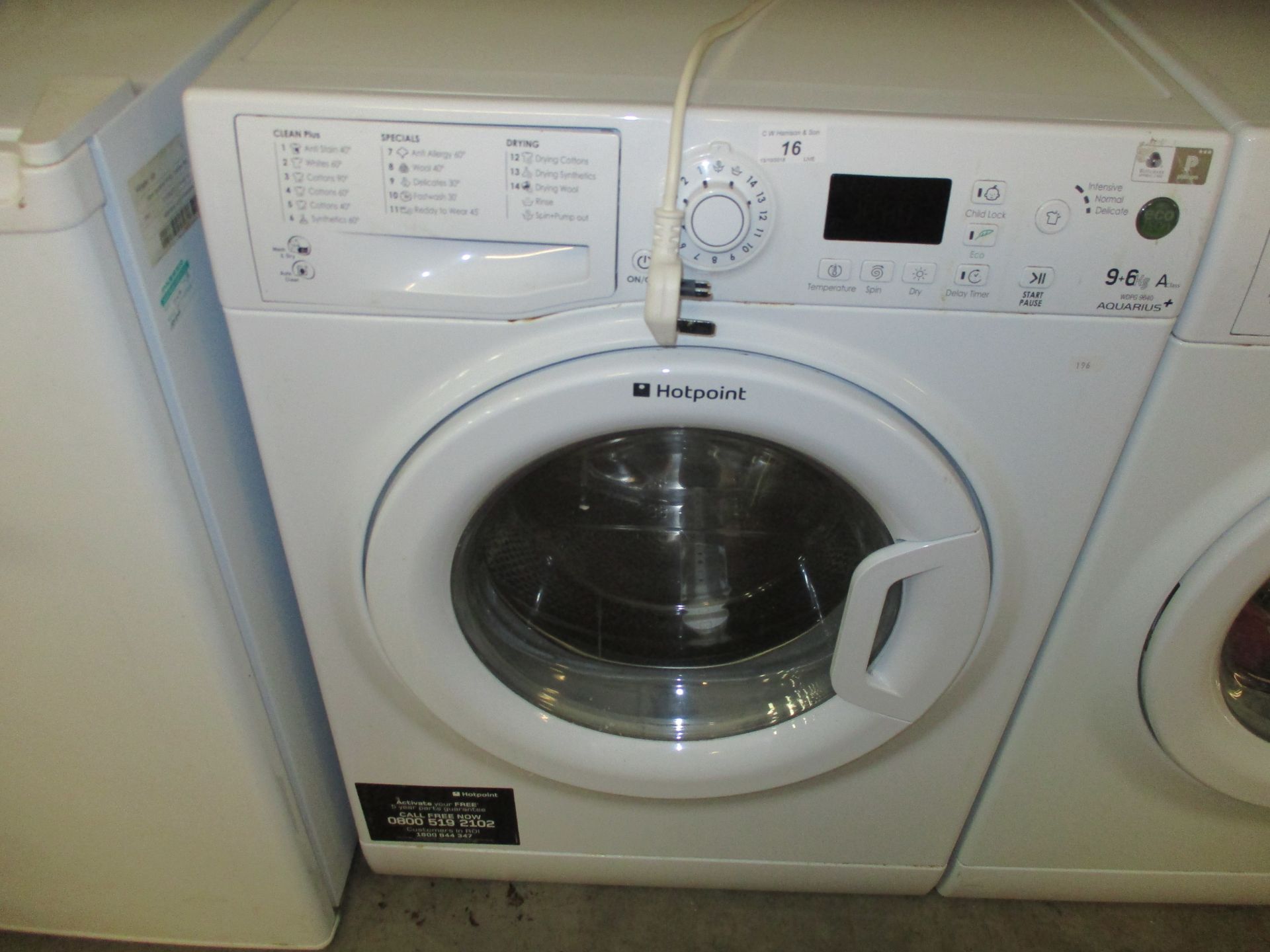 A Hotpoint WDPG 9640 Aquarius 9+ 6kg A Class automatic washing machine