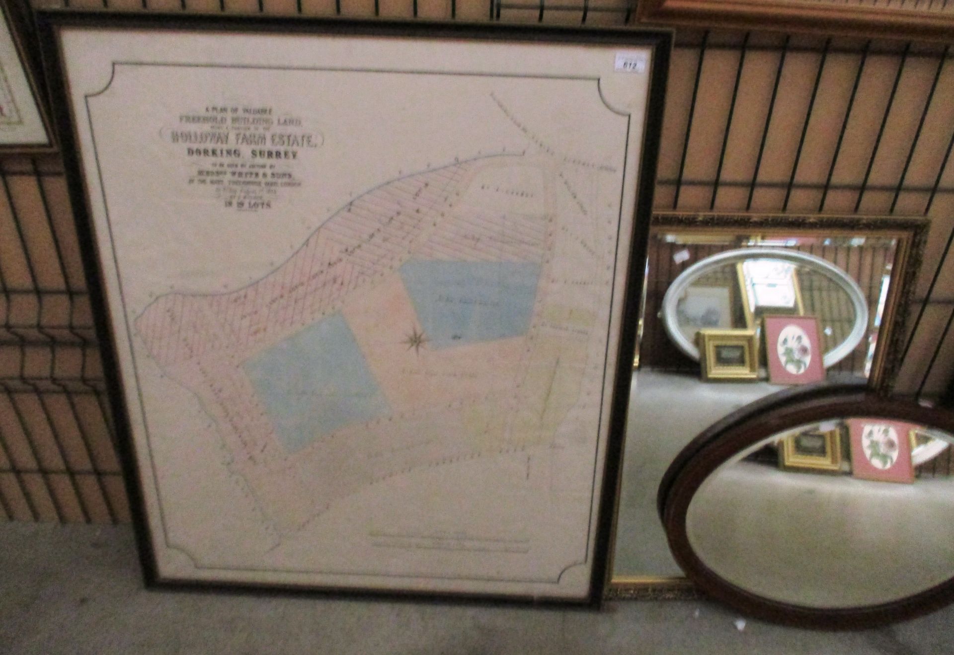 Framed map of Holloway Farm Estate, Dorking, Surrey,