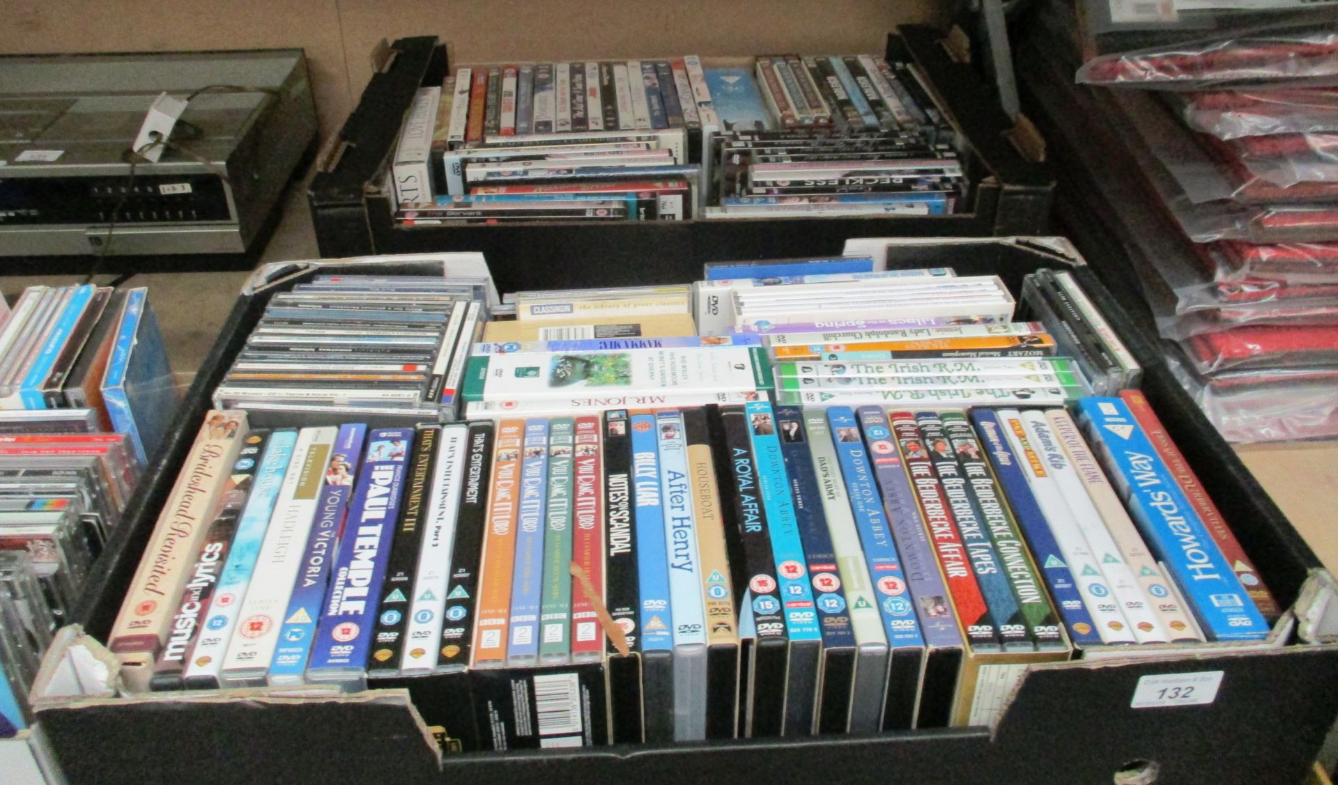 Approximately 120 x DVDs, CDs - Houseboat, Mamma Mia, The Servant,