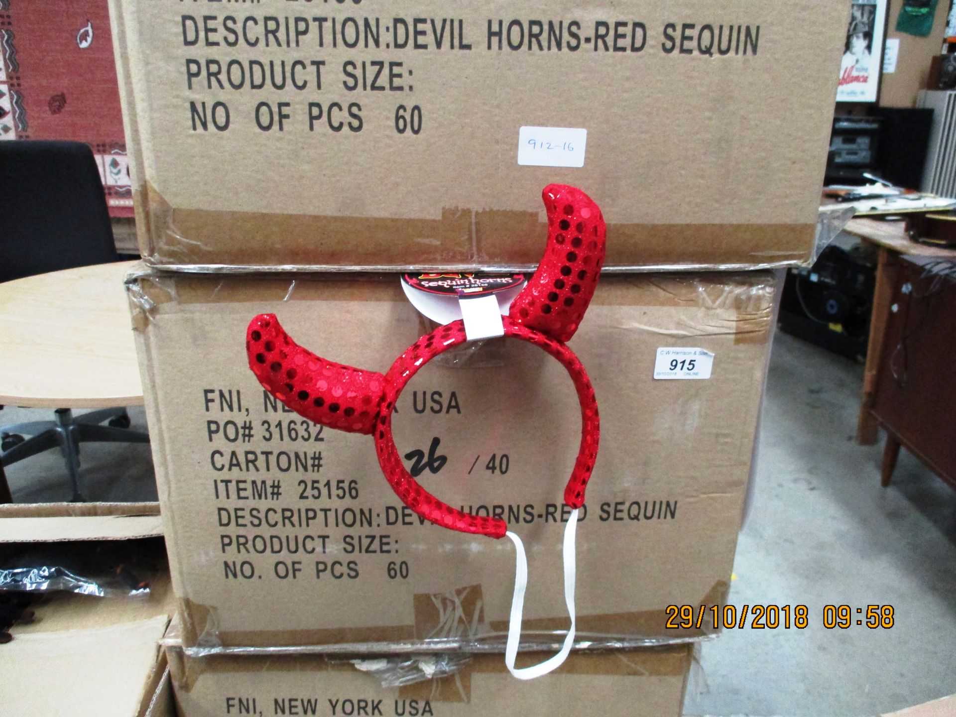 60 x Hot Glam devil sequin horns (1 outer box)