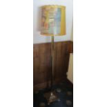 Brass standard lamp with Coaching Inn shade