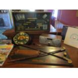 5 x items - Tesco radio alarm, John Smiths battery clock, Davis golf thermometer,