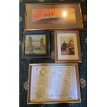 Five framed prints - Titanic signed Adrian C.