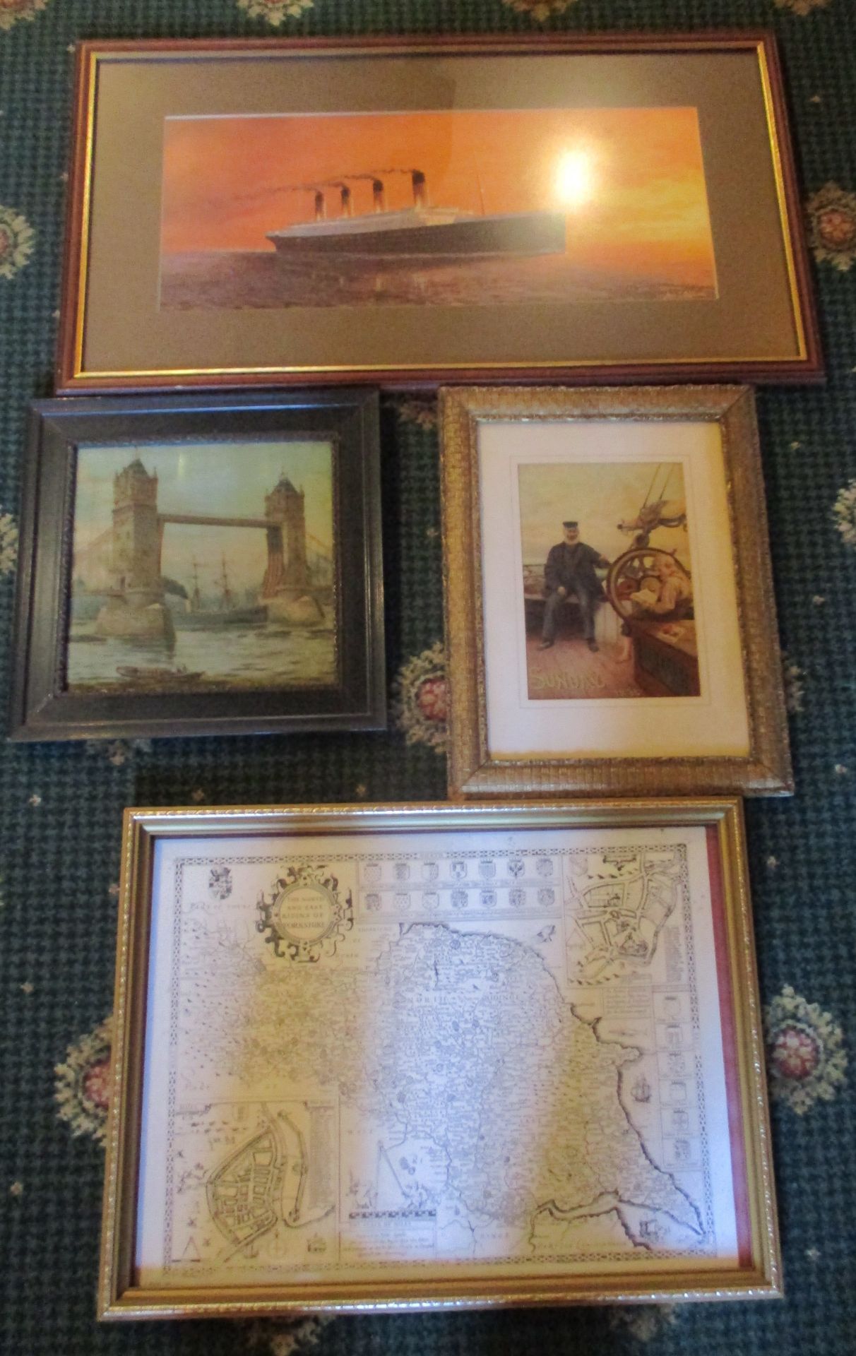 Five framed prints - Titanic signed Adrian C.