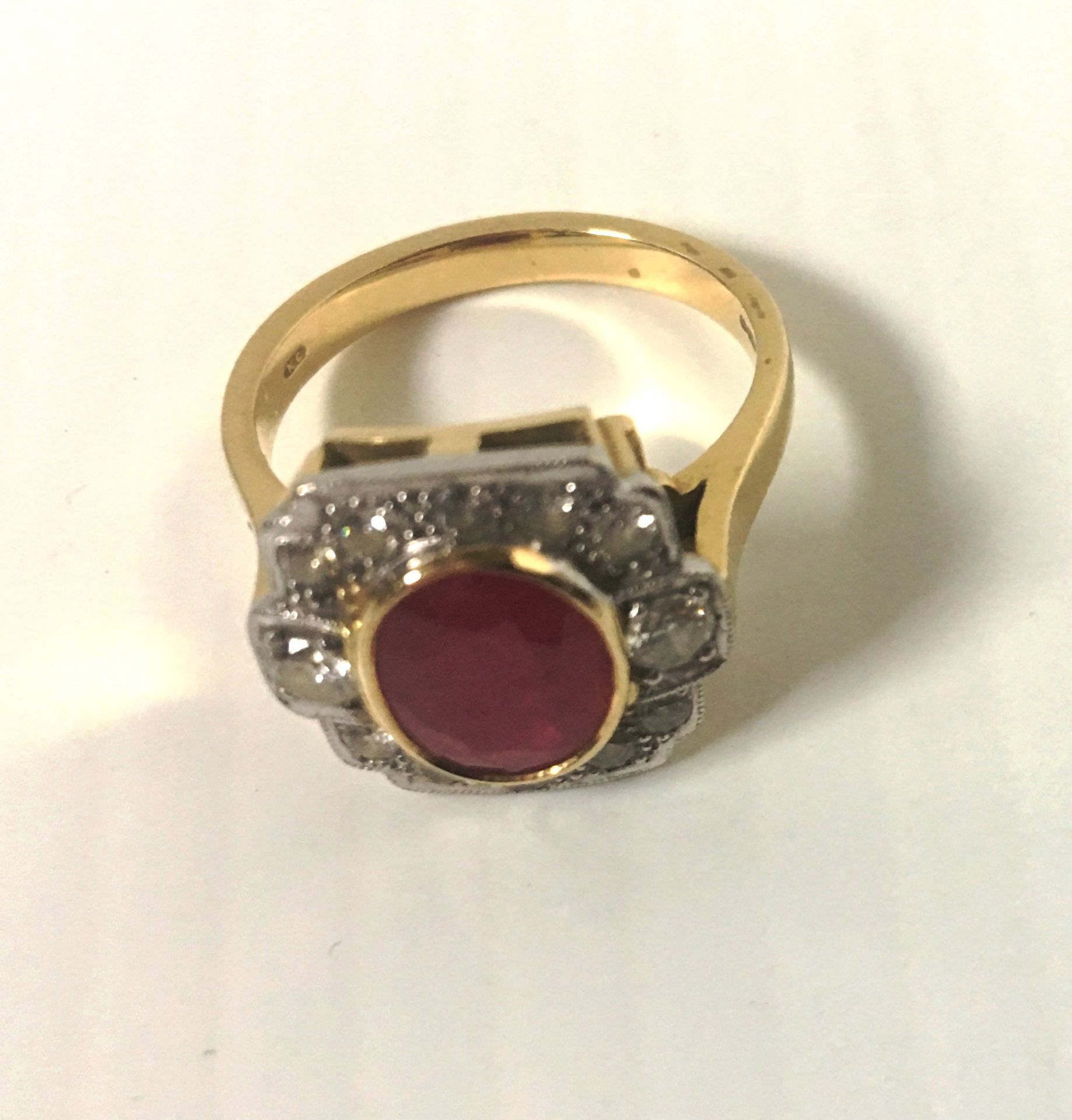 An Art Deco style ruby and diamond ring complete with valuation certificate which details the ring - Image 5 of 8
