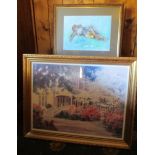 Framed pastel and watercolour, unsigned framed picture of sleeping boy,