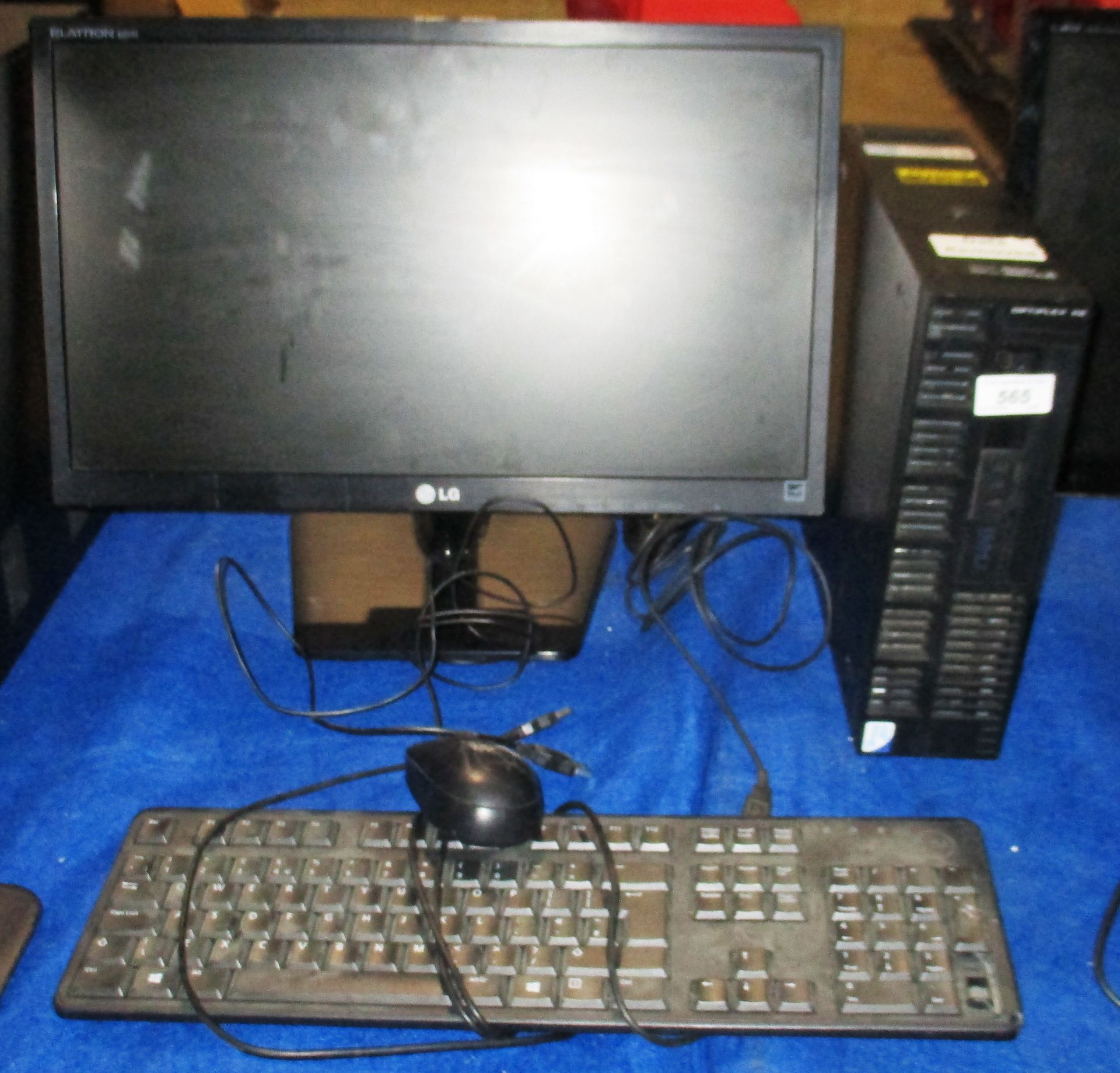 A Dell Optiplex XE desktop computer - power lead complete with a LG 22" LCD monitor - power lead,