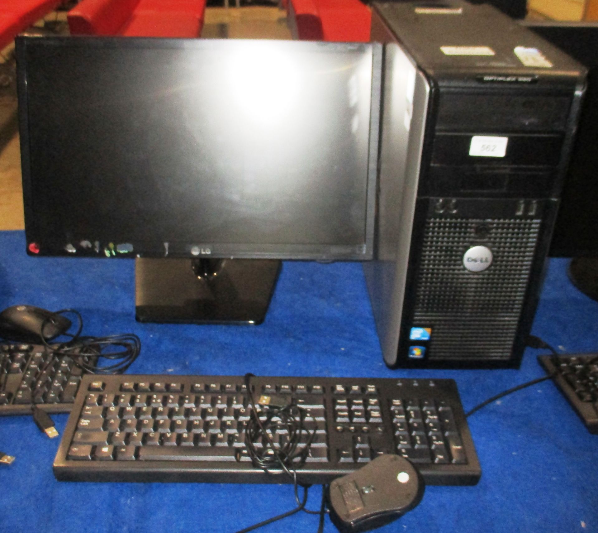 A HP Optiplex 380 tower computer - power lead complete with a LG 22" LCD monitor - power lead,