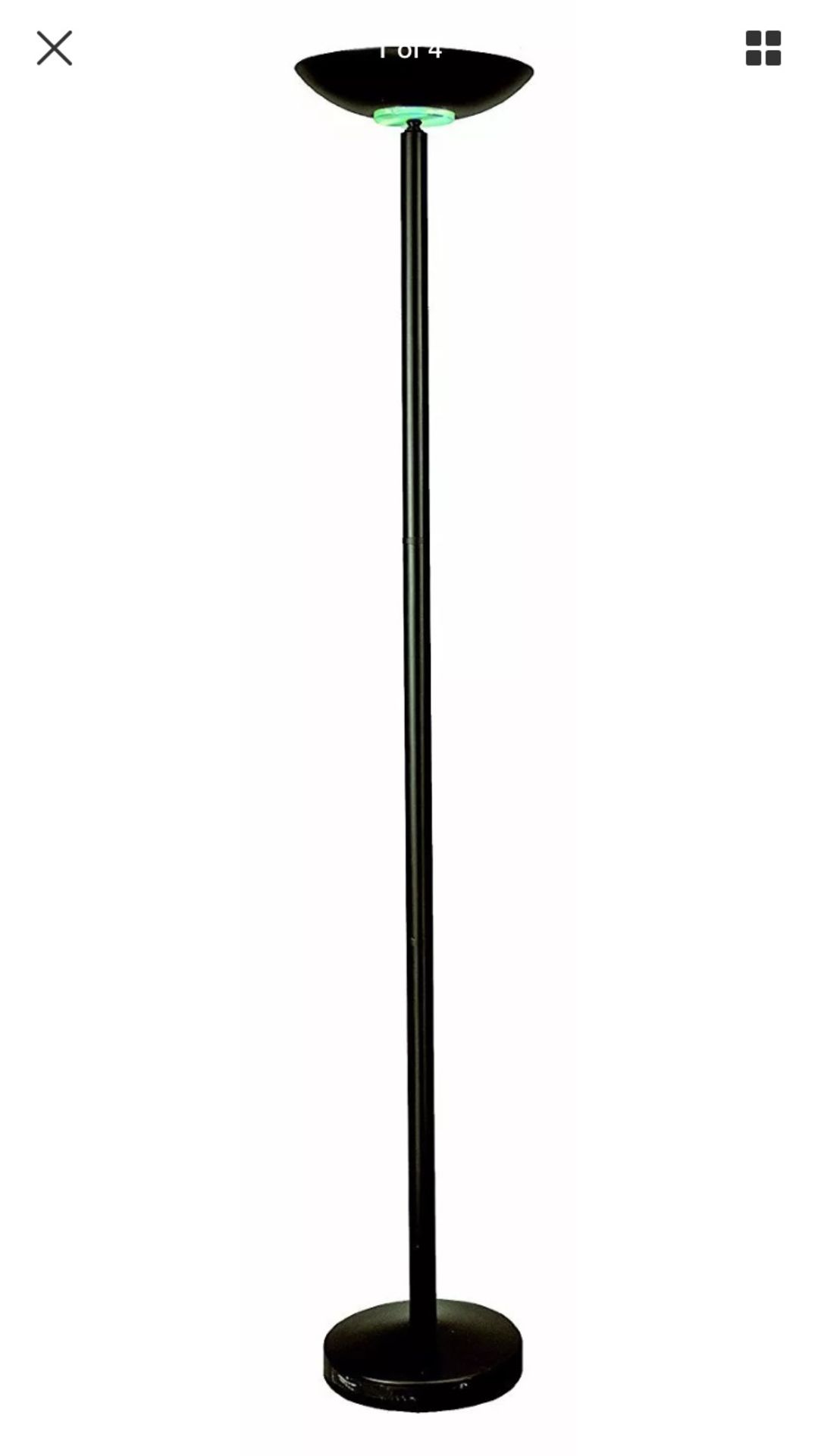 2 x Alba HAL06 RS7 200 watt black halogen floor lamps with dimmer switch