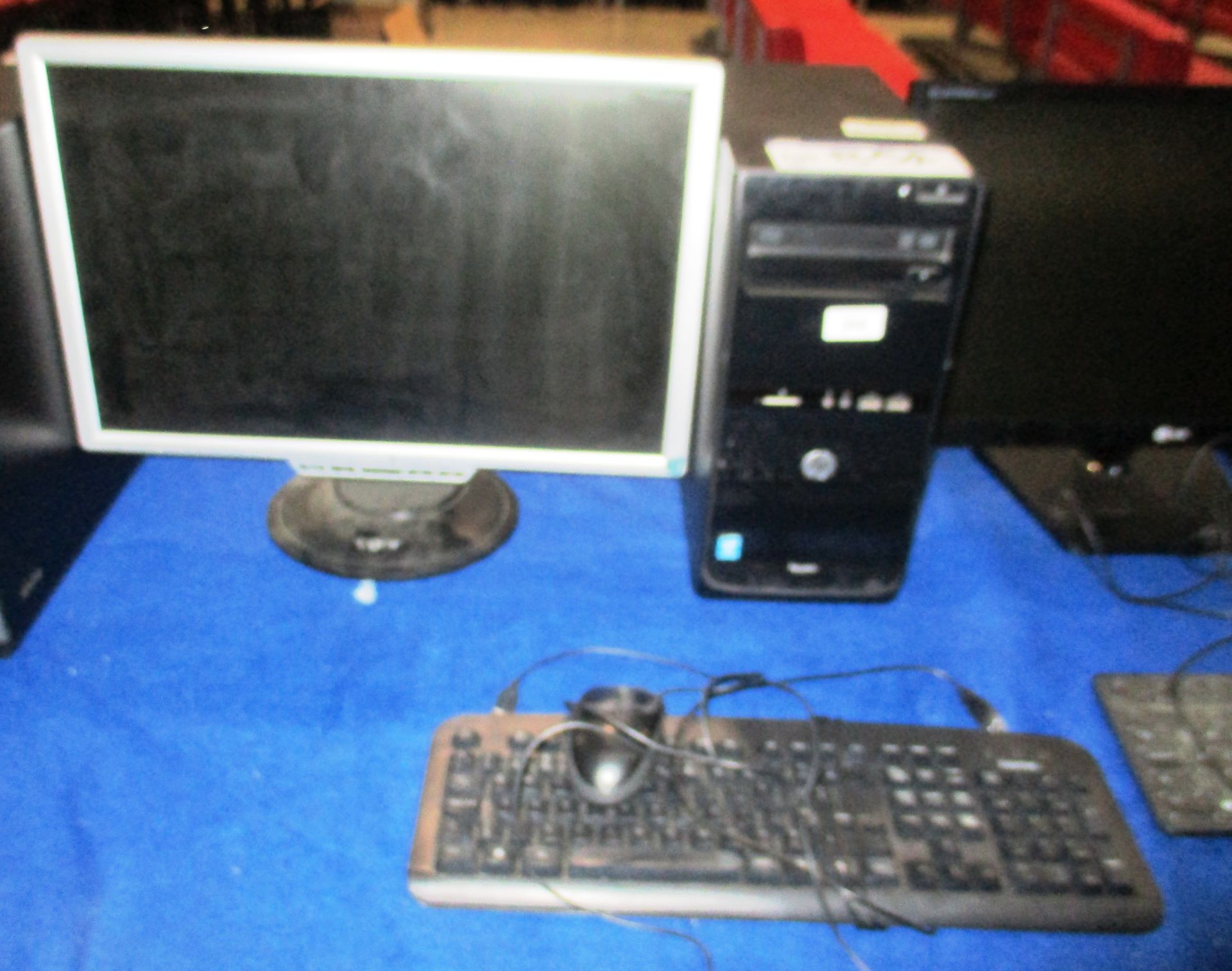 A HP Pro tower computer - power lead complete with a GNR 22" LCD monitor - power lead,