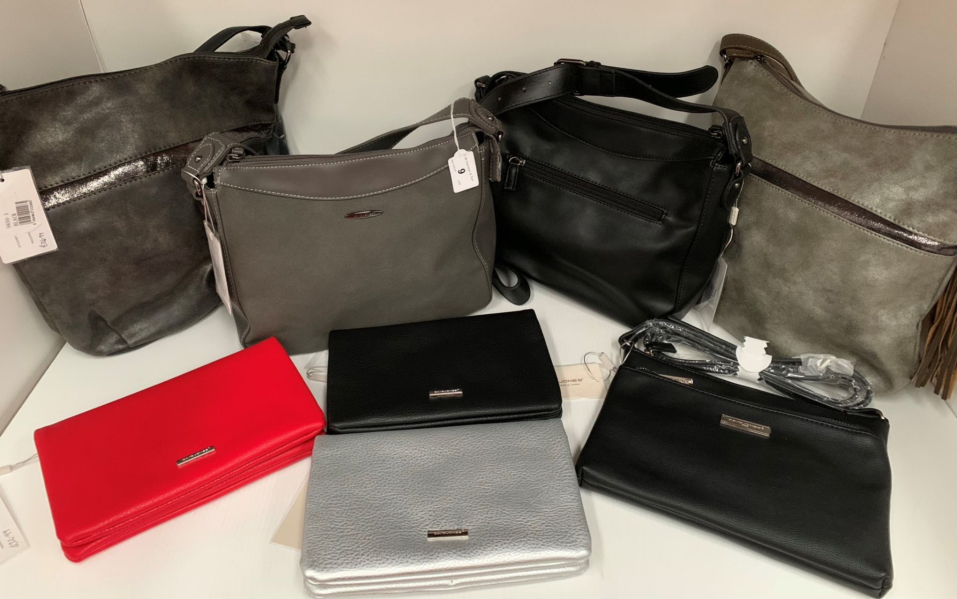 8 x assorted handbags by David Jones, Spirit, etc.