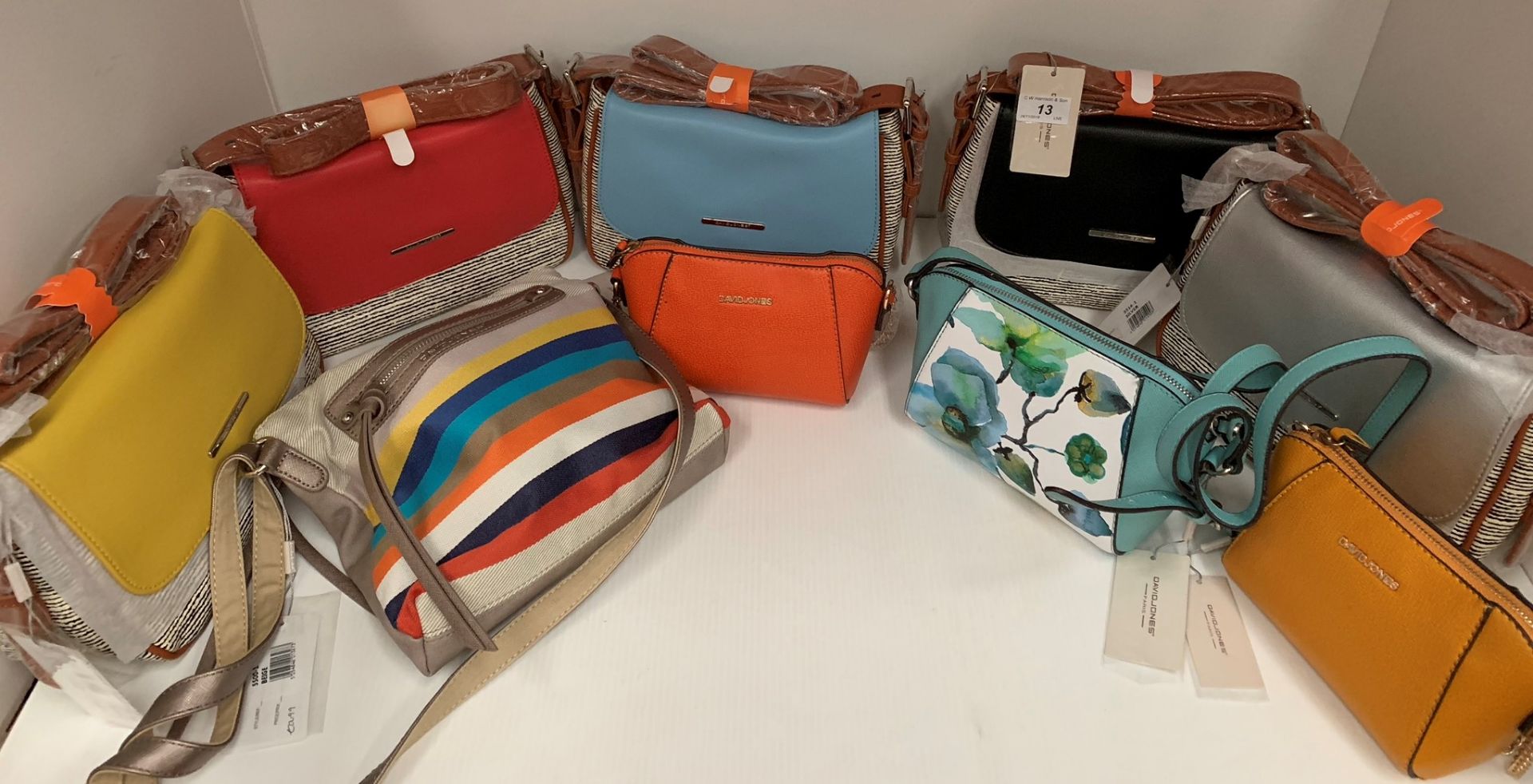 9 x assorted handbags by David Jones, Spirit, etc.