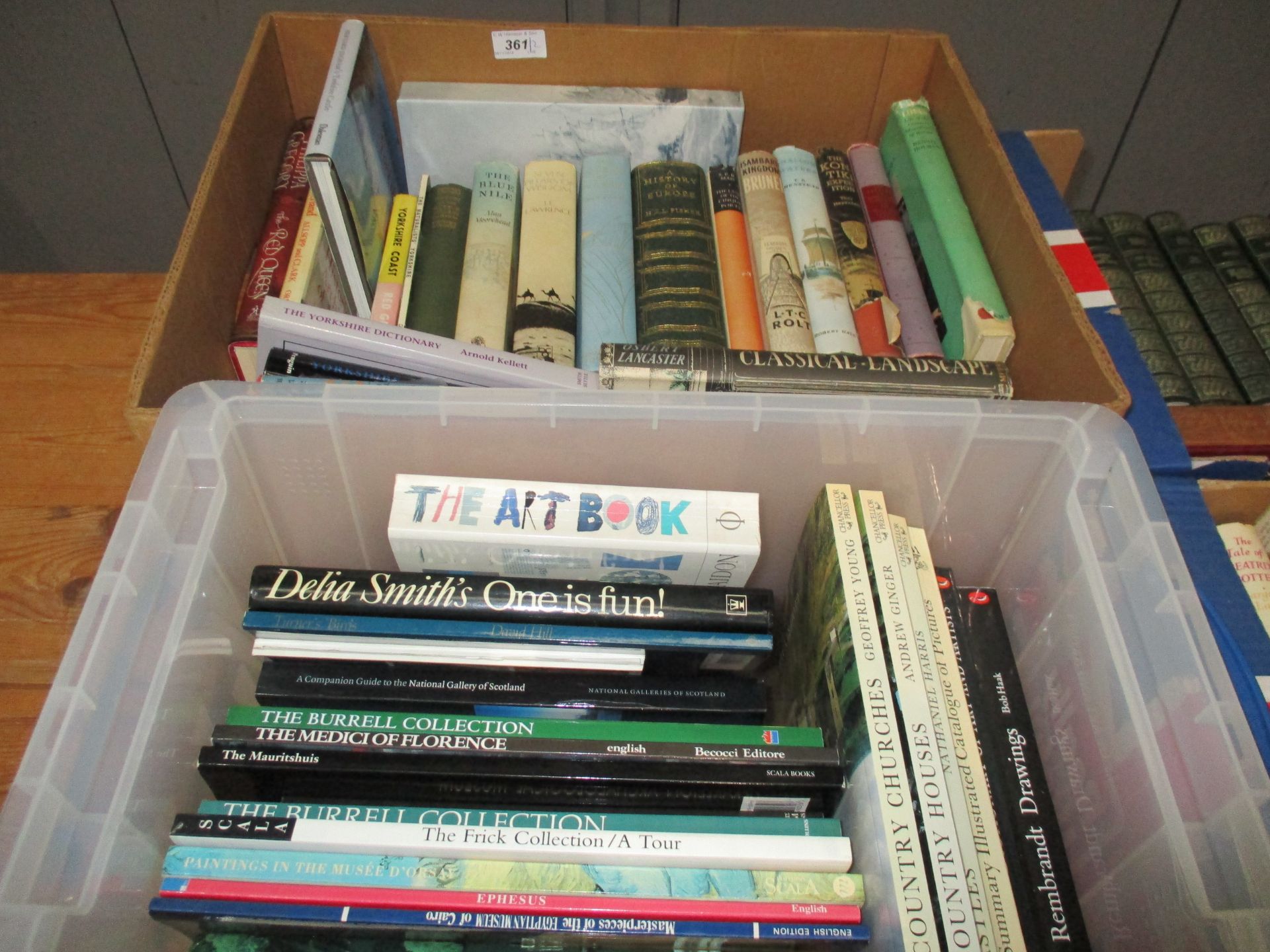 Contents to 2 boxes - books on travel and exploration, T. E.