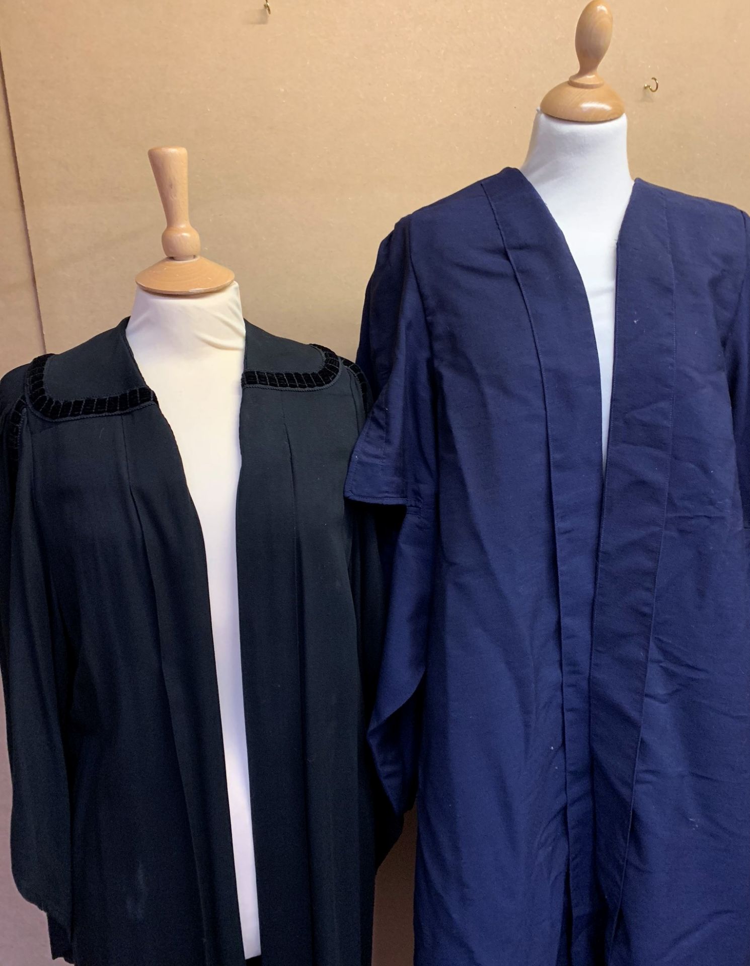 Two masters gowns, black and blue, - Image 2 of 2