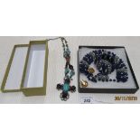 Costume jewellery - three piece set including necklace, earrings and bracelet,