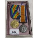 Two 1st world war medals with ribbons - the Great War for Civilisation 1914-1919 and the 1914-1918